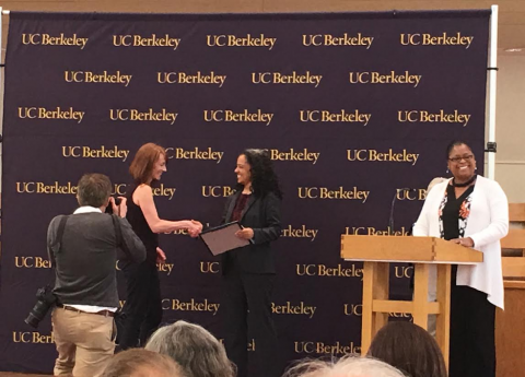 Laura Slakey accepting the award